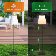 NiceBuy Solární stojací lampa Venkovní zahradní LED dobíjecí stojací lampa Bezdrátová dobíjecí USB stmívatelná RGB stojací lampa